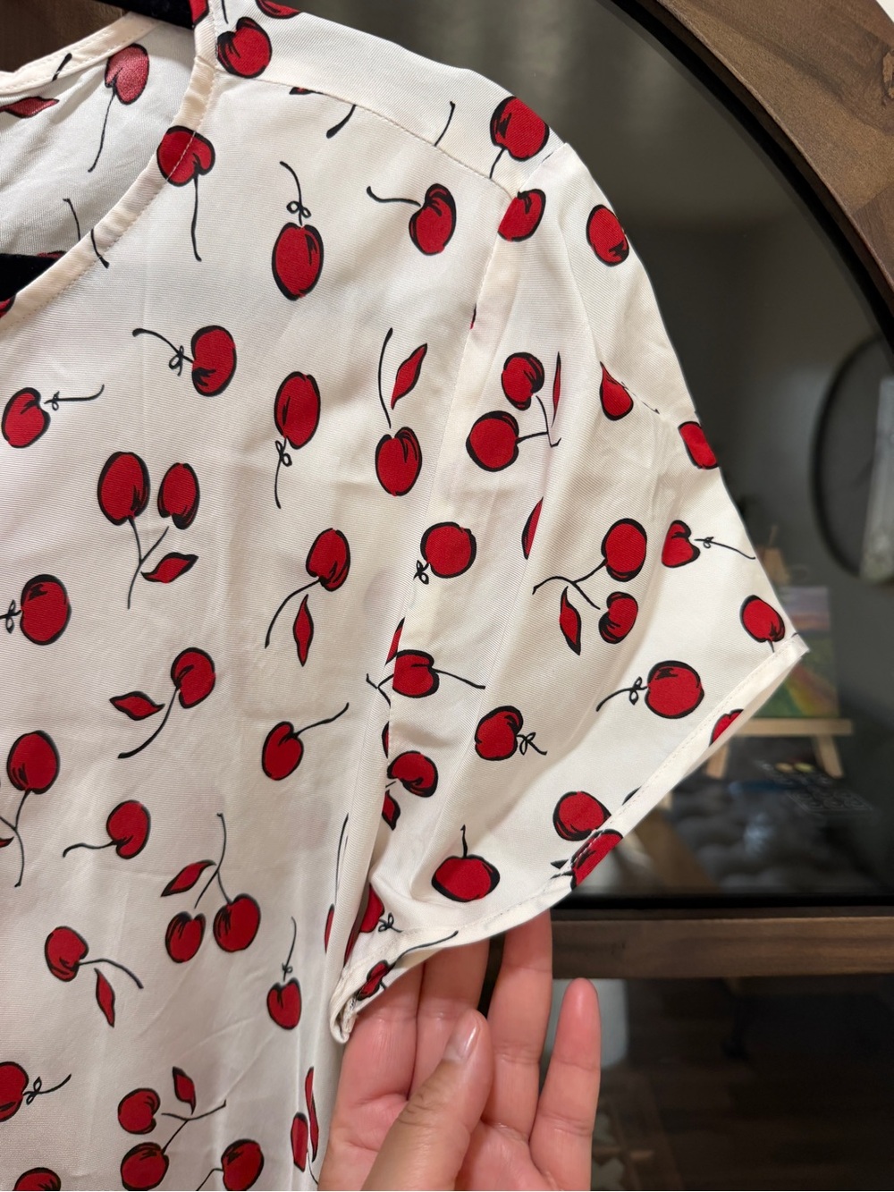 NWOT J. Crew White Maxi Dress with Red Cherry Print - Picture 11 of 11